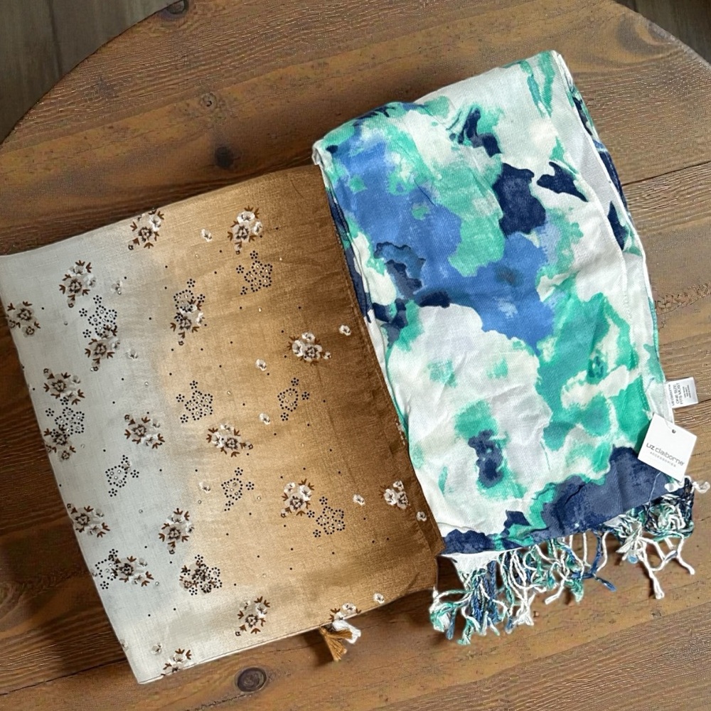 Floral and Abstract Patterned Scarves bundle